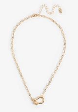 Gold Oval Link Toggle Necklace, C605, small
