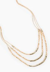 Gold Beaded Layered Necklace, C2404, small