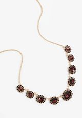 Faux Garnet Oval Necklace, , small