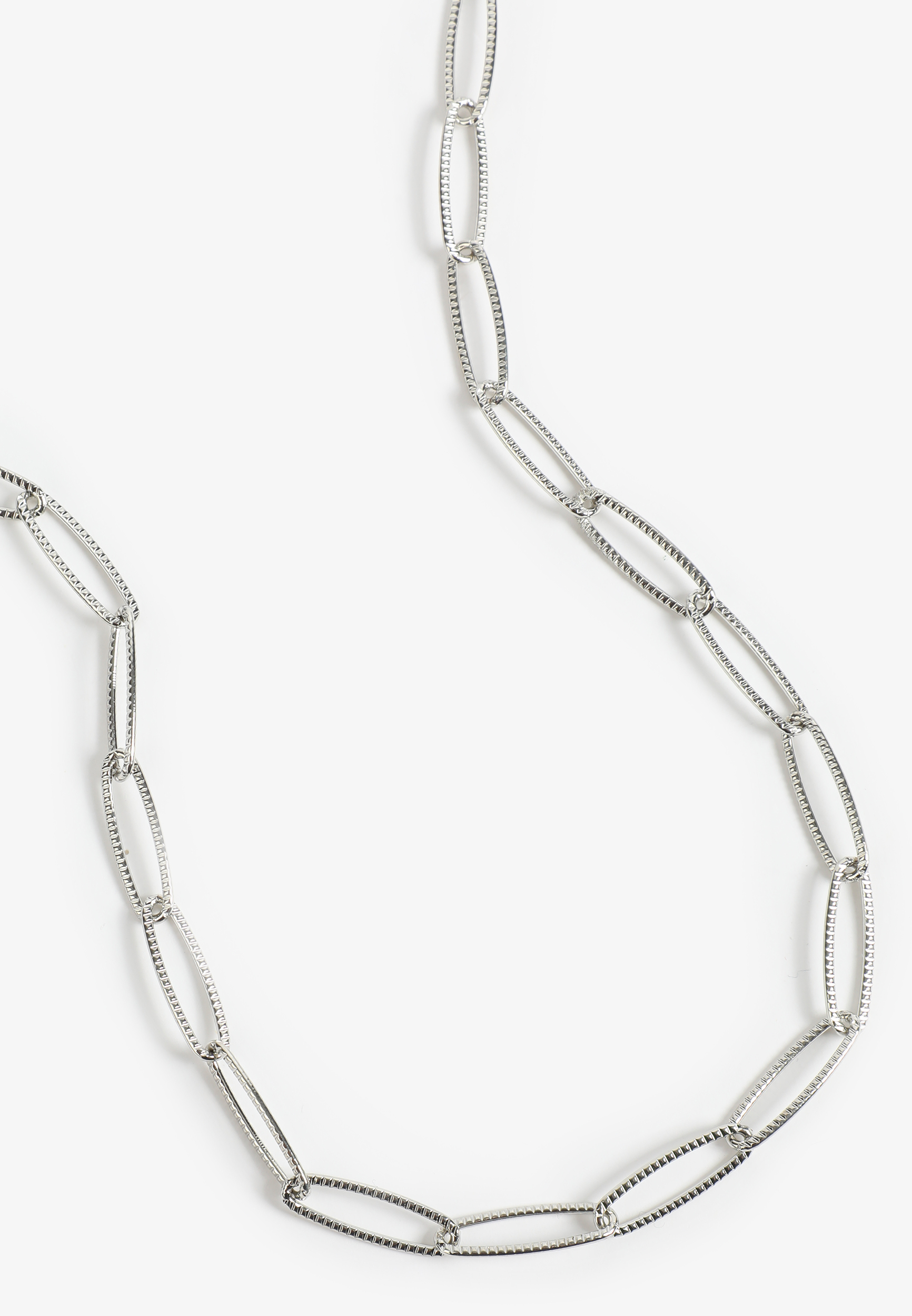 Silver Paper Clip Chain Necklace