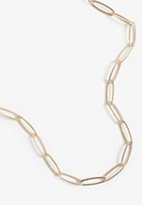 Silver Paper Clip Chain Necklace, C605, small