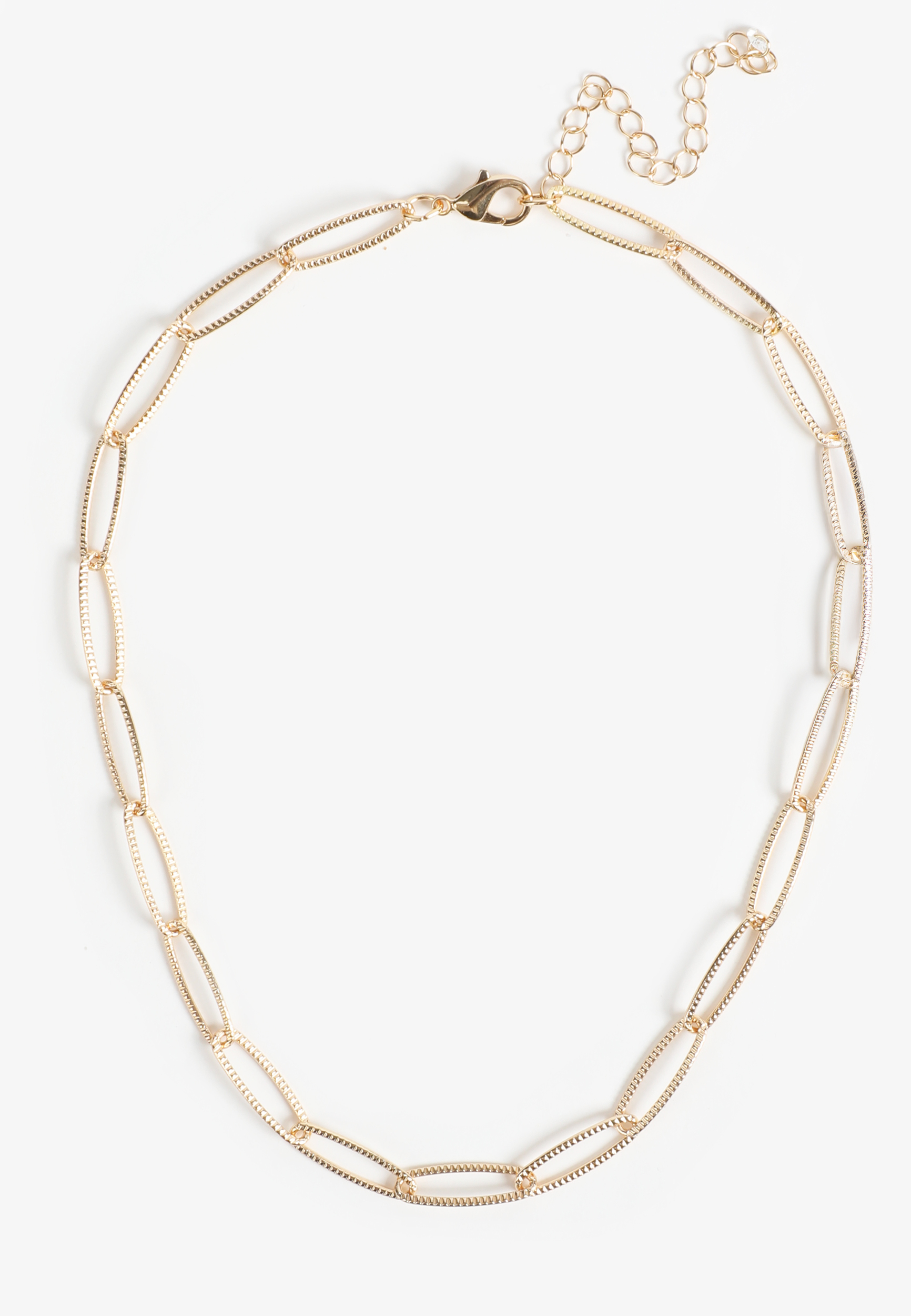 Silver Paper Clip Chain Necklace, C605, large