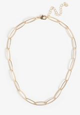 Silver Paper Clip Chain Necklace, C605, small