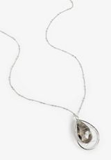 Smoky Gray Faux Crystal Caged Pendant Necklace, C431, small