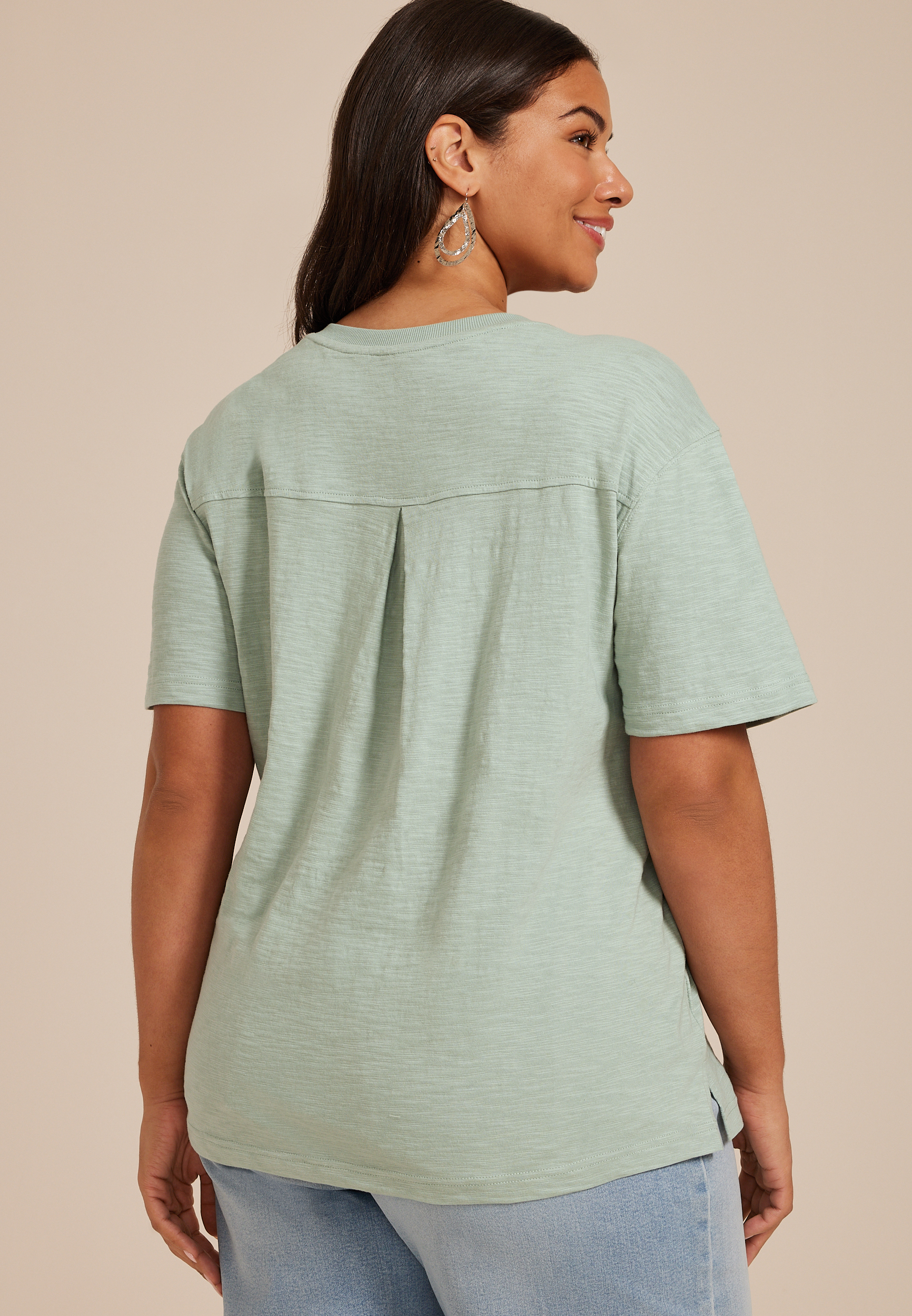 Plus Size 24/7 Cotton Pocket Tee | maurices
