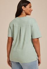 Plus Size 24/7 Cotton Pocket Tee, JADE MIST, small