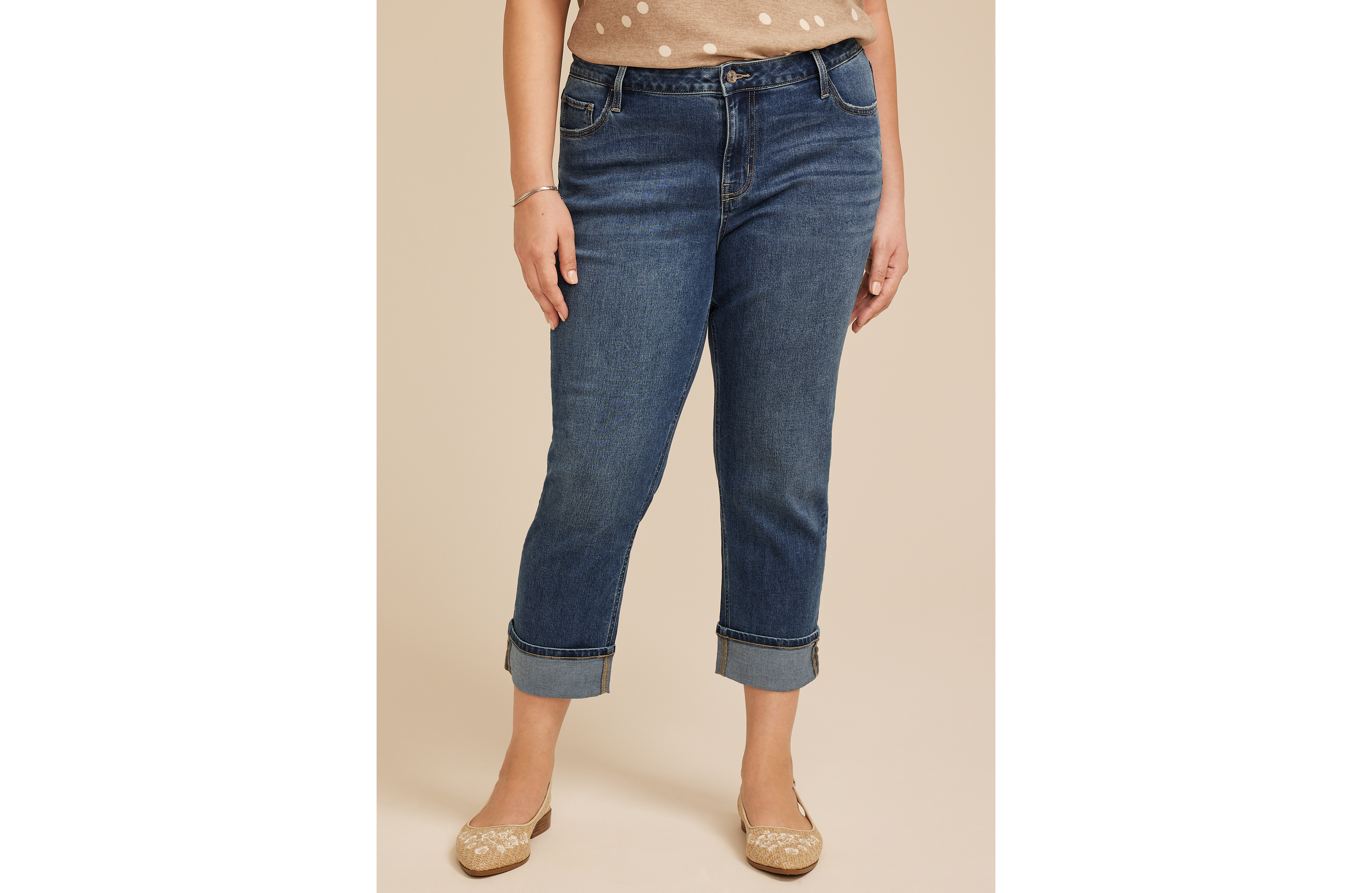 Plus Mid Rise Cropped Jean