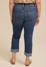 Plus Size Mid Rise Cropped Jean, MEDIUM SANDBLAST, small