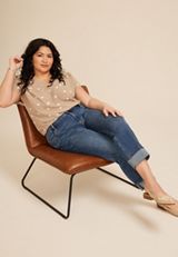 Plus Size Mid Rise Cropped Jean, MEDIUM SANDBLAST, small
