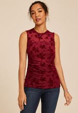 Floral Velvet Burnout Tank Top, C830, small