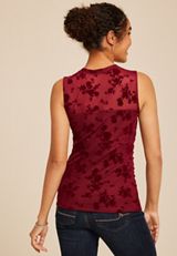 Floral Velvet Burnout Tank Top, C830, small