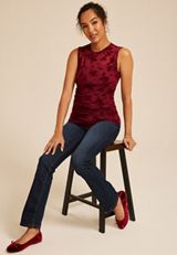 Floral Velvet Burnout Tank Top, C830, small