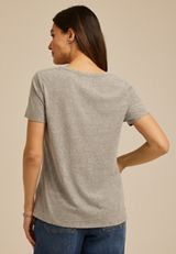 24/7 Dawson Heathered V Neck Tee, GRAY, small