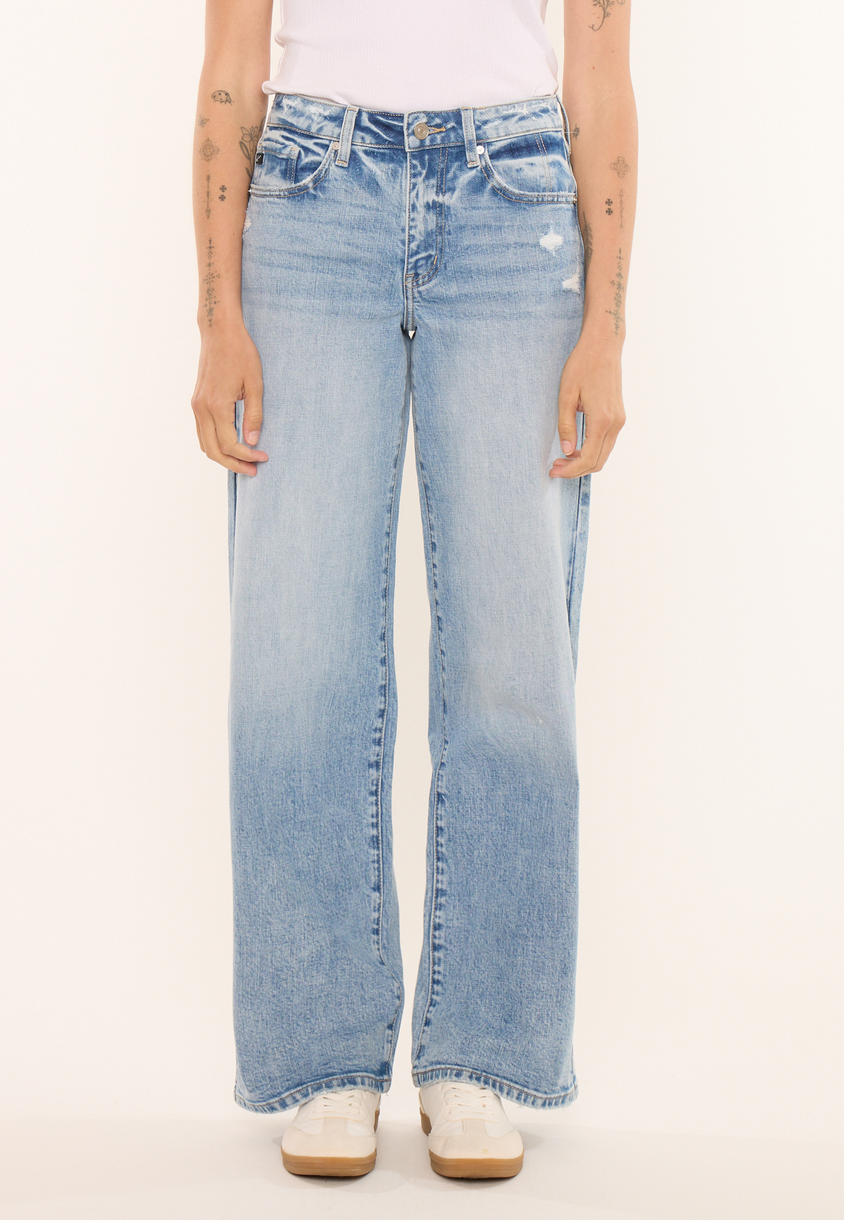 KanCan&trade; High Rise Ripped Wide Leg Jean, C3337, large