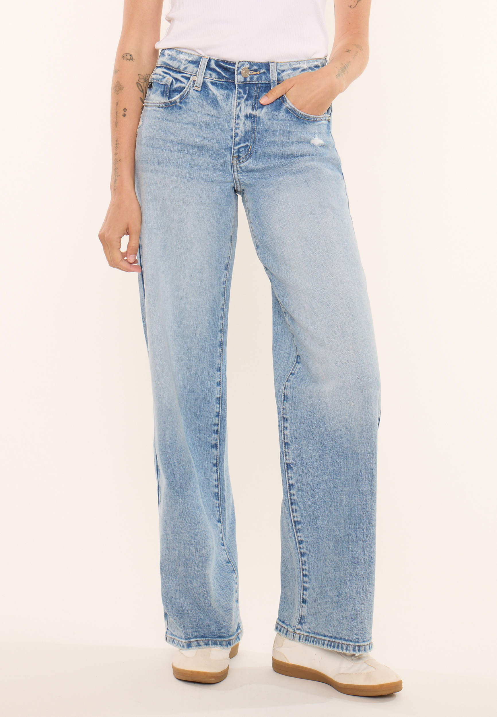 KanCan&trade; High Rise Ripped Wide Leg Jean, C3337, large