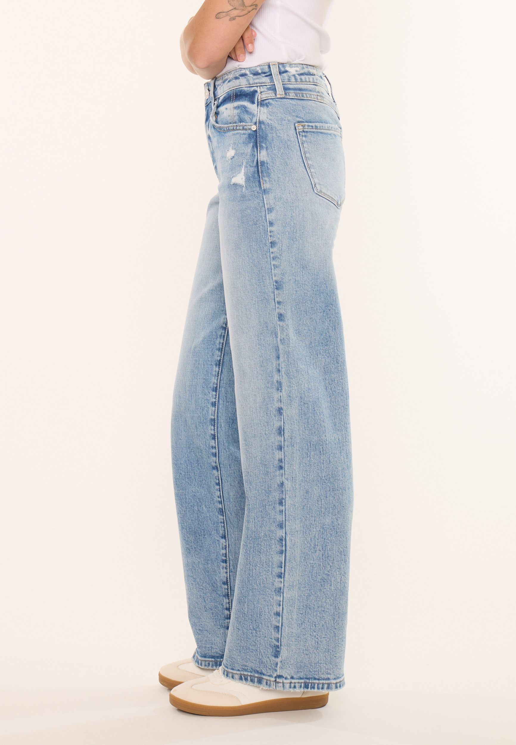 KanCan&trade; High Rise Ripped Wide Leg Jean, C3337, large