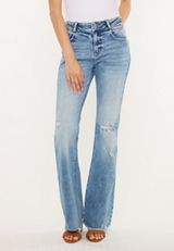 KanCan&trade; High Rise Double Button Fray Hem Flare Jean, C3337, small