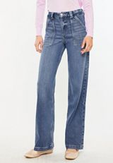 KanCan&trade; High Rise Slant Pocket Wide Leg Jean, C3337, small
