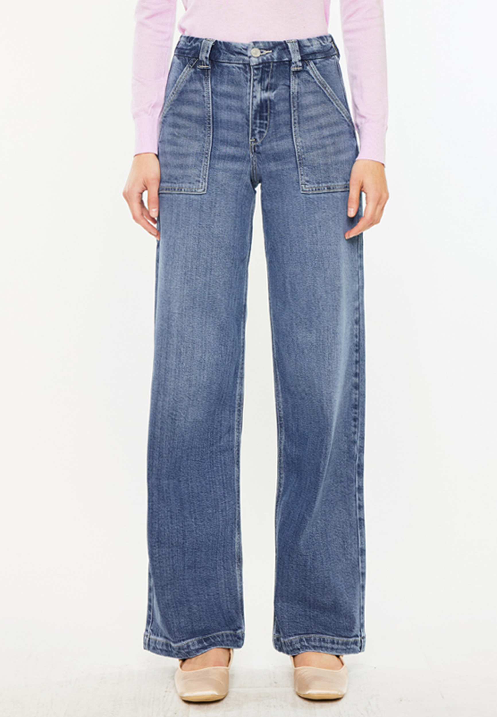 KanCan&trade; High Rise Slant Pocket Wide Leg Jean, C3337, large
