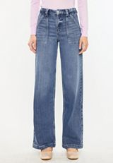 KanCan&trade; High Rise Slant Pocket Wide Leg Jean, C3337, small