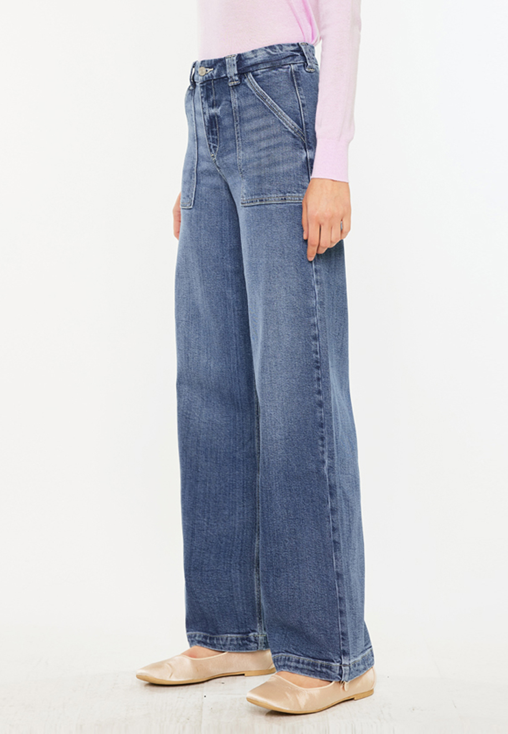 KanCan&trade; High Rise Slant Pocket Wide Leg Jean, C3337, large