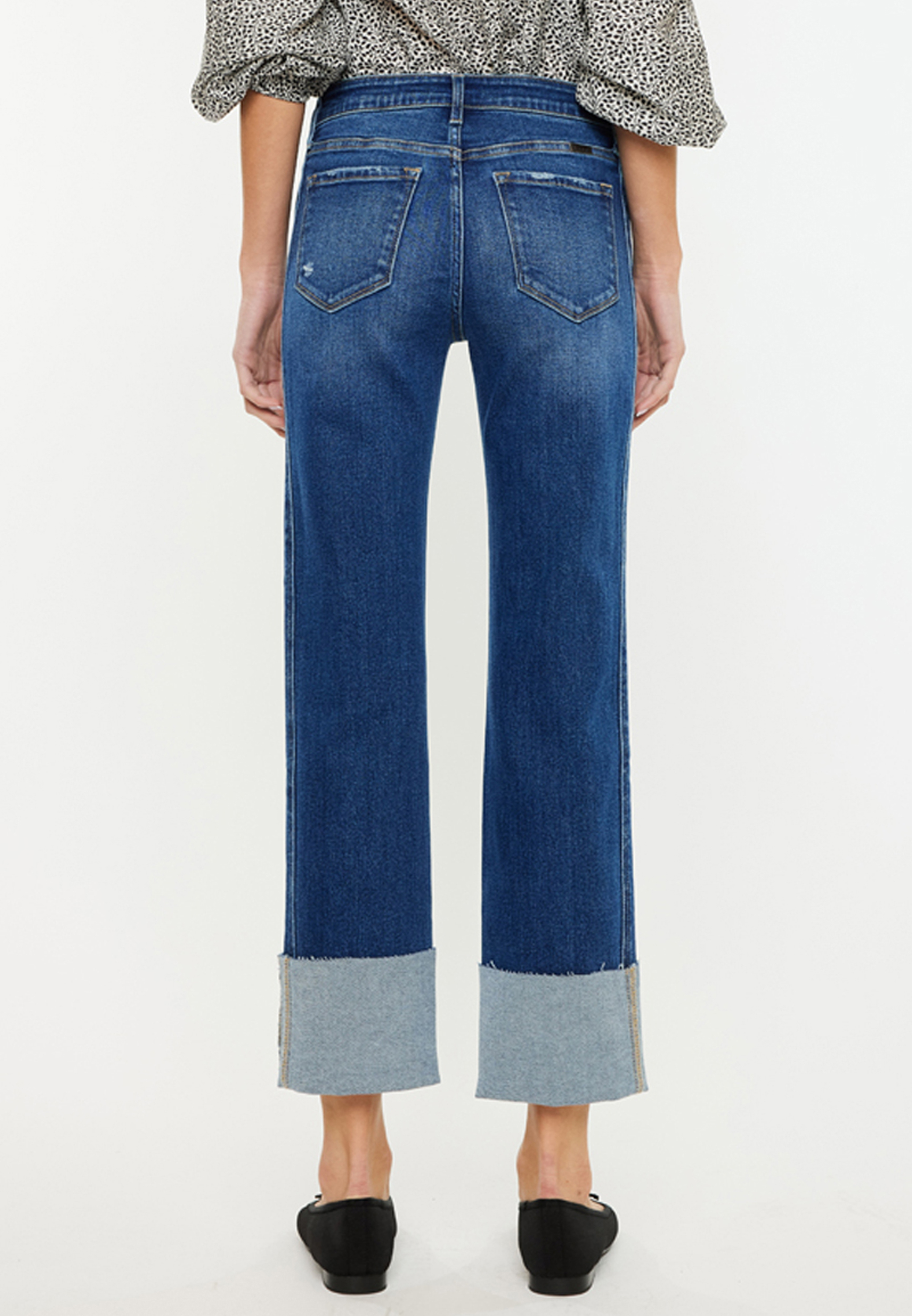 KanCan&trade; High Rise Raw Cuffed Wide Leg Ankle Jean, C258, large