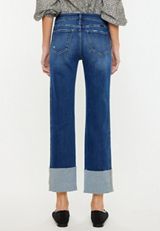 KanCan&trade; High Rise Raw Cuffed Wide Leg Ankle Jean, C258, small