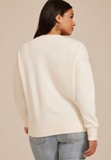 Plus Size Floral Embroidered Crew Neck Sweatshirt, C8232, small
