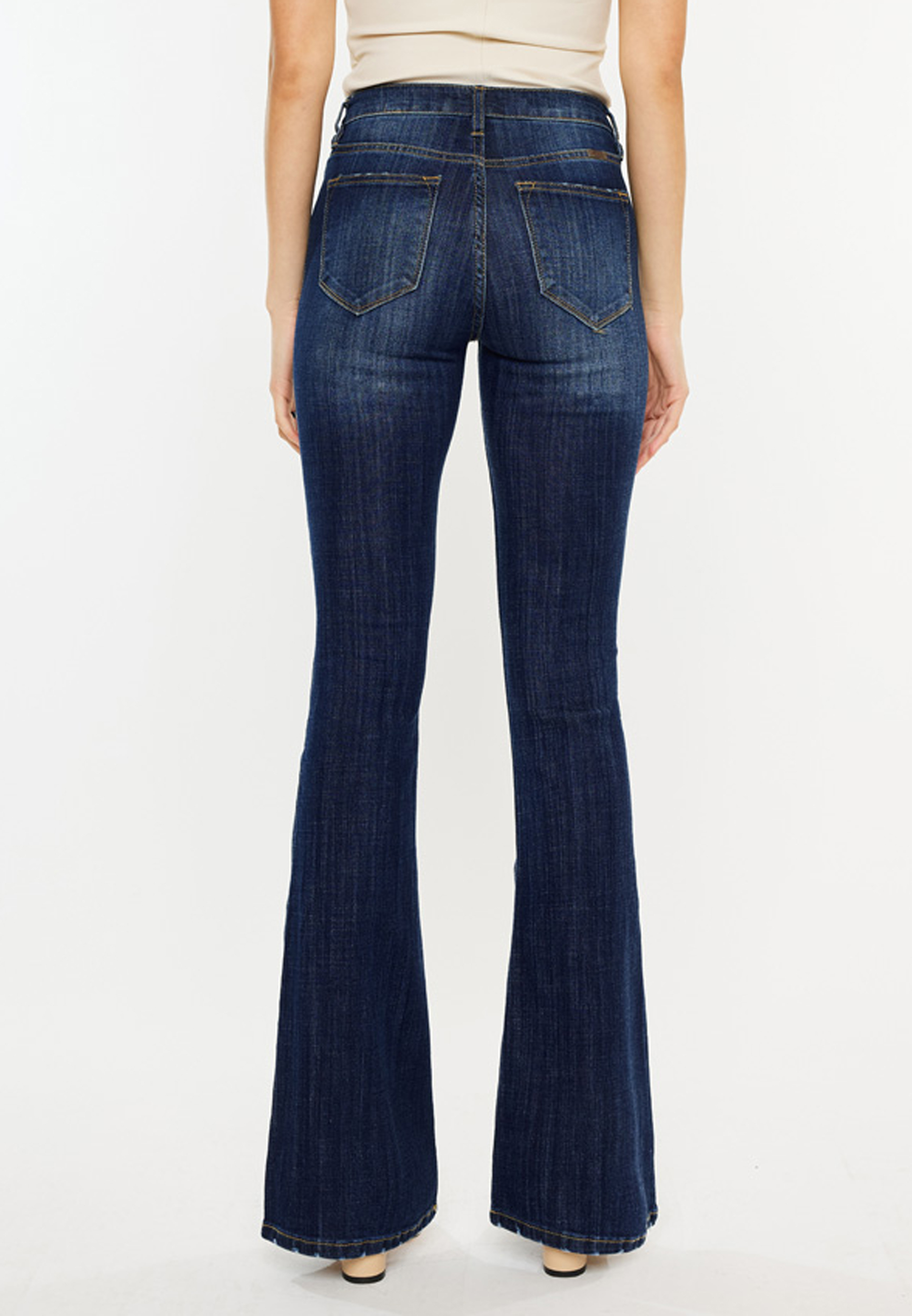 KanCan&trade; Dark Mid Rise Flare Jean, DARK SANDBLAST, large