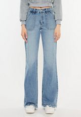 KanCan&trade; High Rise Tab Pocket Wide Leg Jean, C3337, small