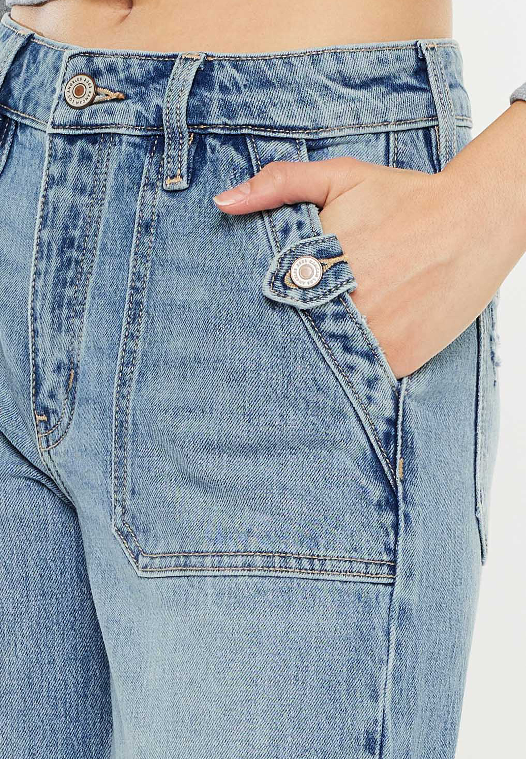 KanCan&trade; High Rise Tab Pocket Wide Leg Jean, C3337, large