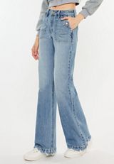 KanCan&trade; High Rise Tab Pocket Wide Leg Jean, C3337, small