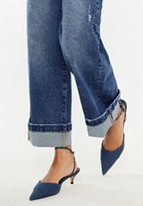 KanCan&trade; High Rise Cuffed Wide Leg Ankle Jean, DARK SANDBLAST, small