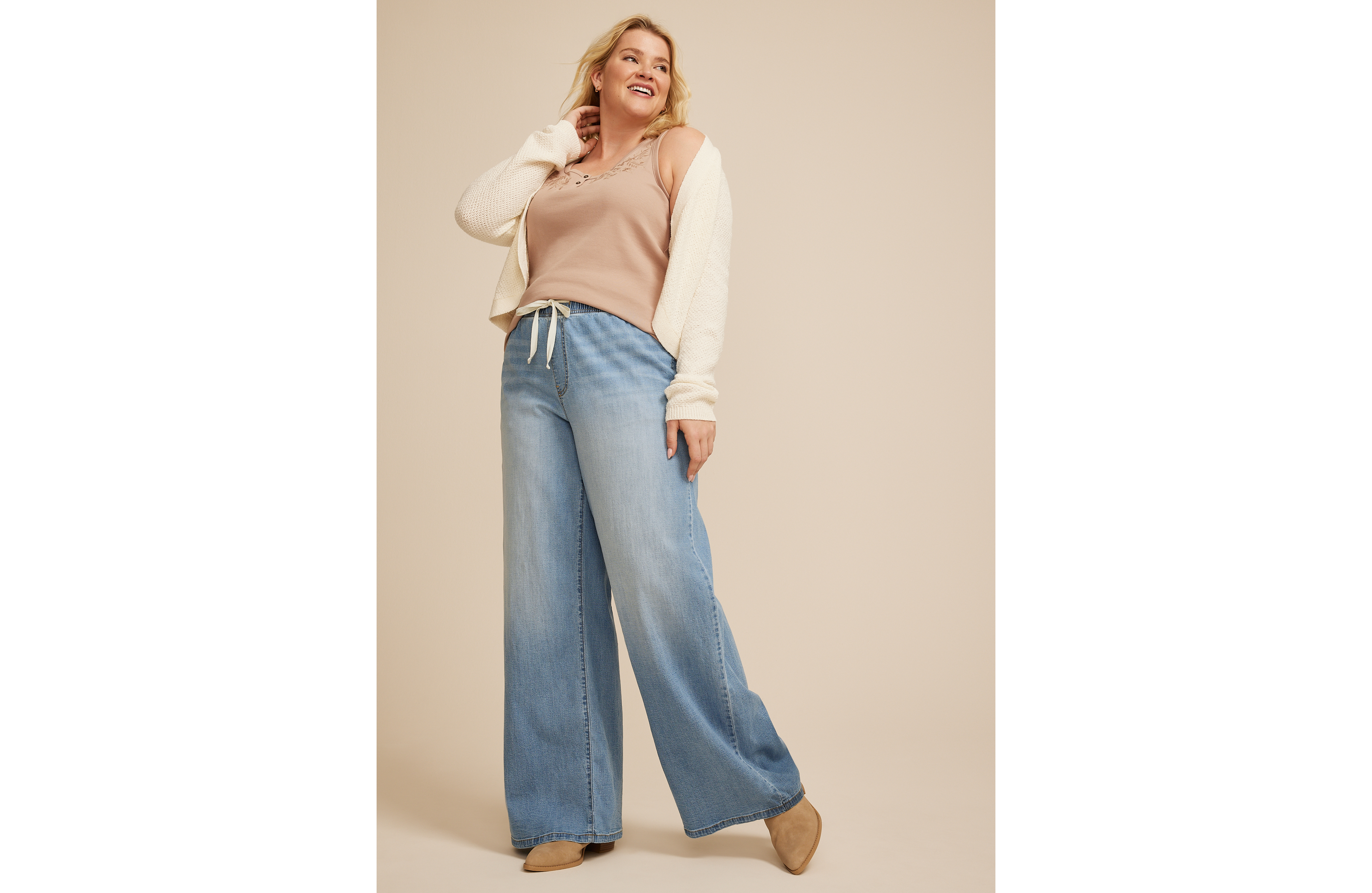 Plus m jeans by maurices™ Soft High Rise Pull On Wide Leg Jean