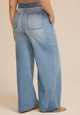Plus Size m jeans by maurices&trade; Soft High Rise Pull On Wide Leg Jean, C3337, small