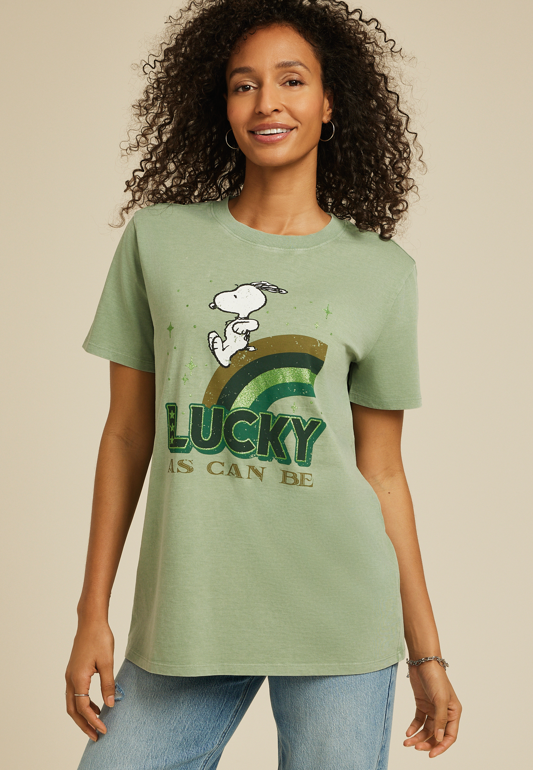 Snoopy Rainbow Oversized Fit Graphic Tee