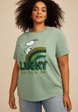 Plus Size Snoopy Rainbow Oversized Fit Graphic Tee, C1612, small