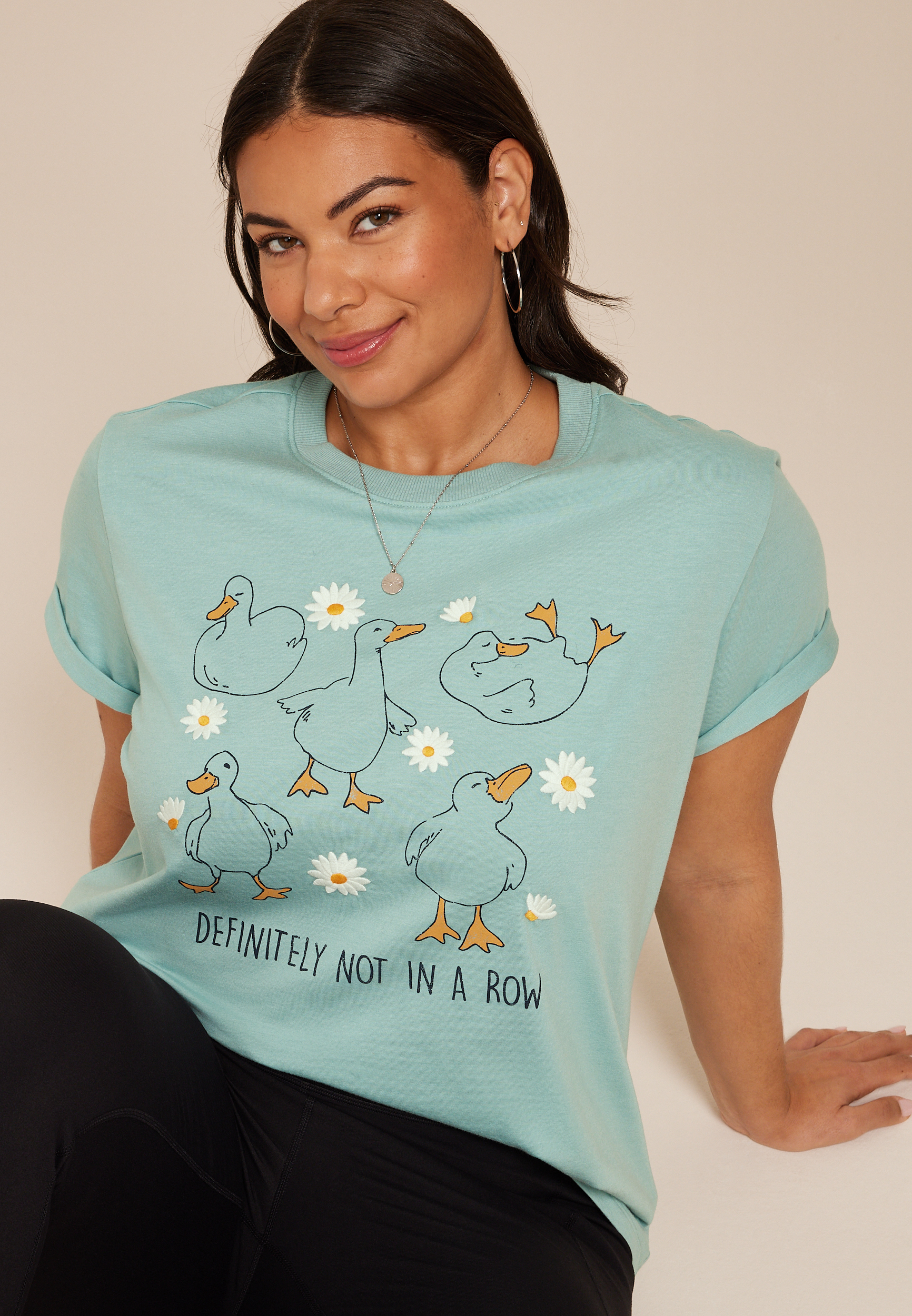 Plus Size Definitely Not In A Row Duck Oversized Fit Graphic Tee