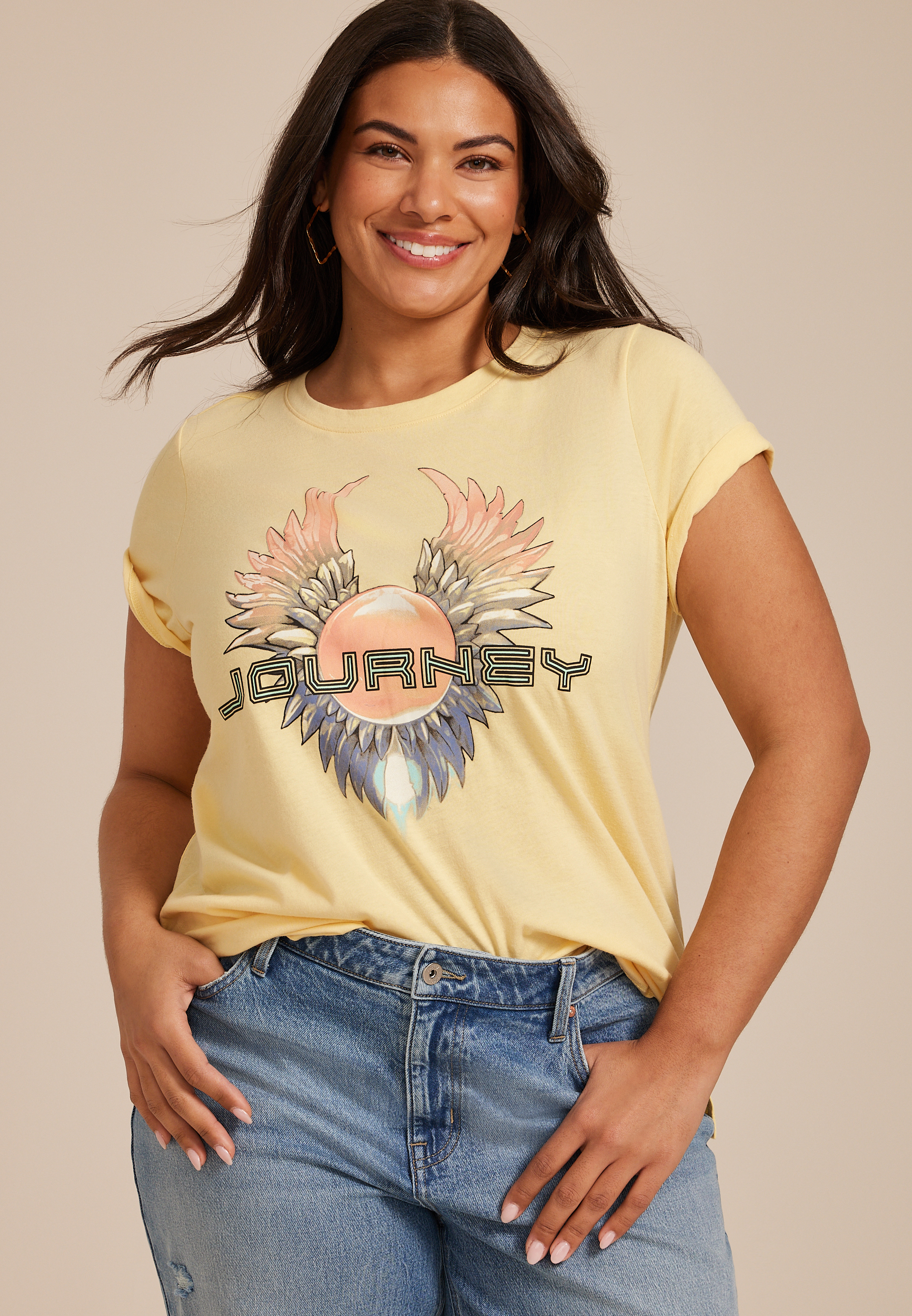 Plus Size Journey Winged Sun Classic Fit Graphic Tee