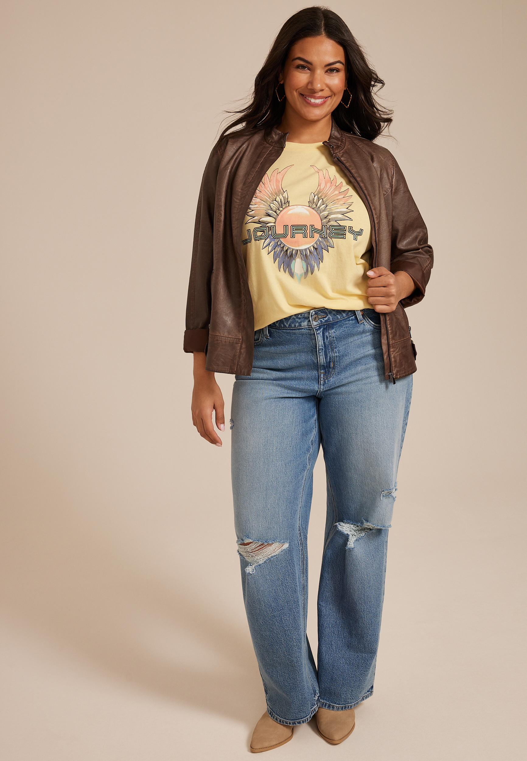 Plus Size Journey Winged Sun Classic Fit Graphic Tee, C221, large