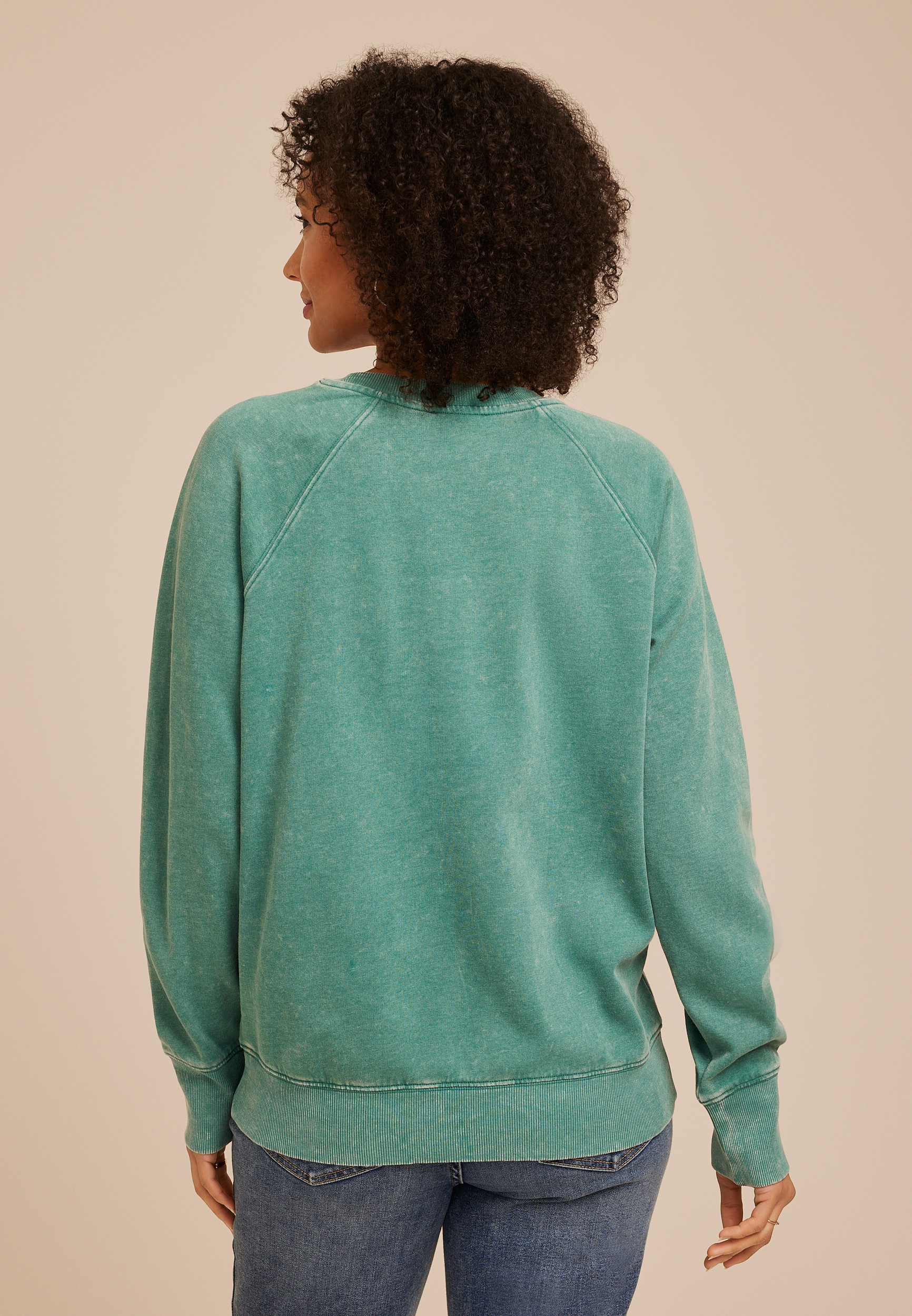 Washed Clover Sweatshirt, SHADY GLADE, large