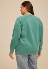 Plus Size Washed Clover Sweatshirt, C9558, small