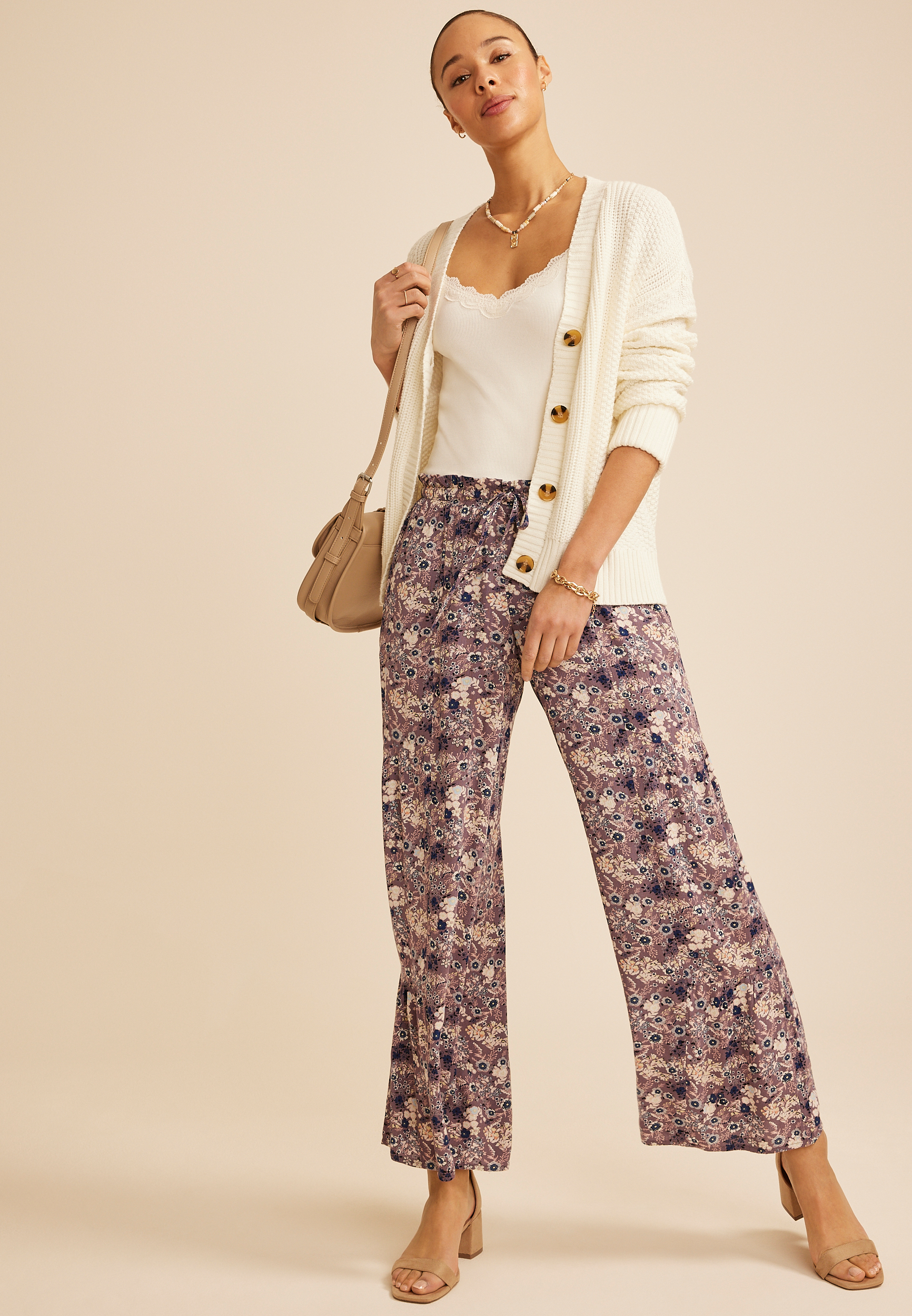 Printed Palazzo High Rise Pant
