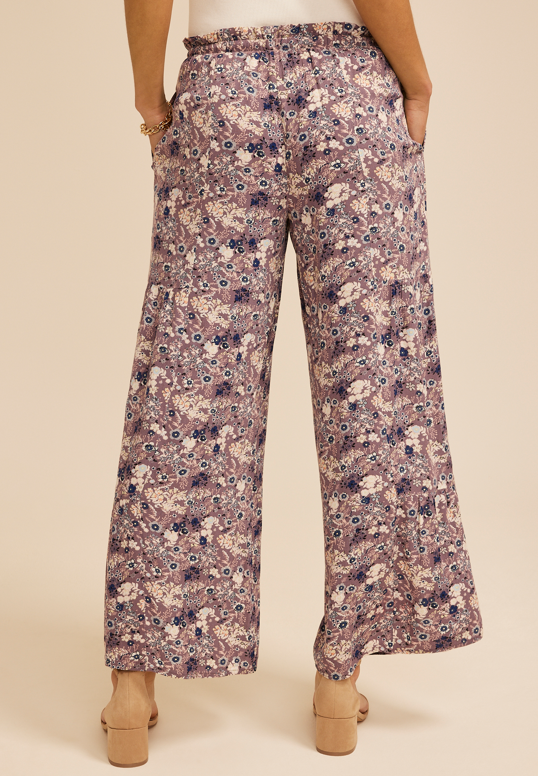 Printed Palazzo High Rise Pant, C2143, large