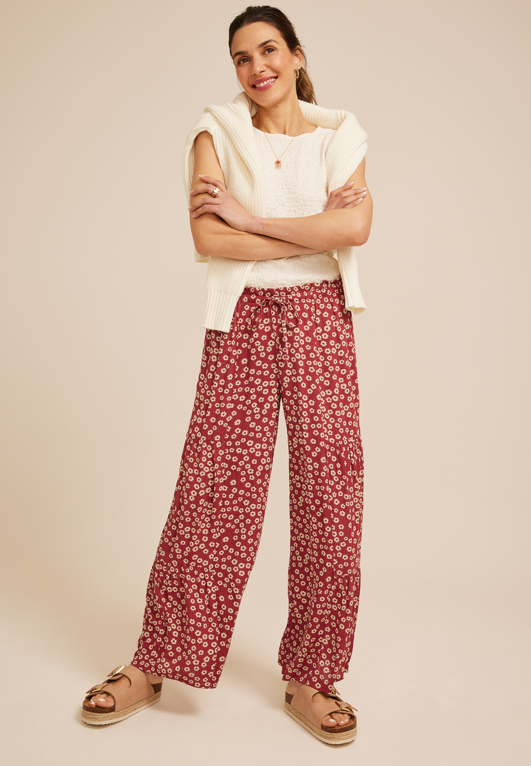 Printed Palazzo High Rise Pant - thumbnail 10