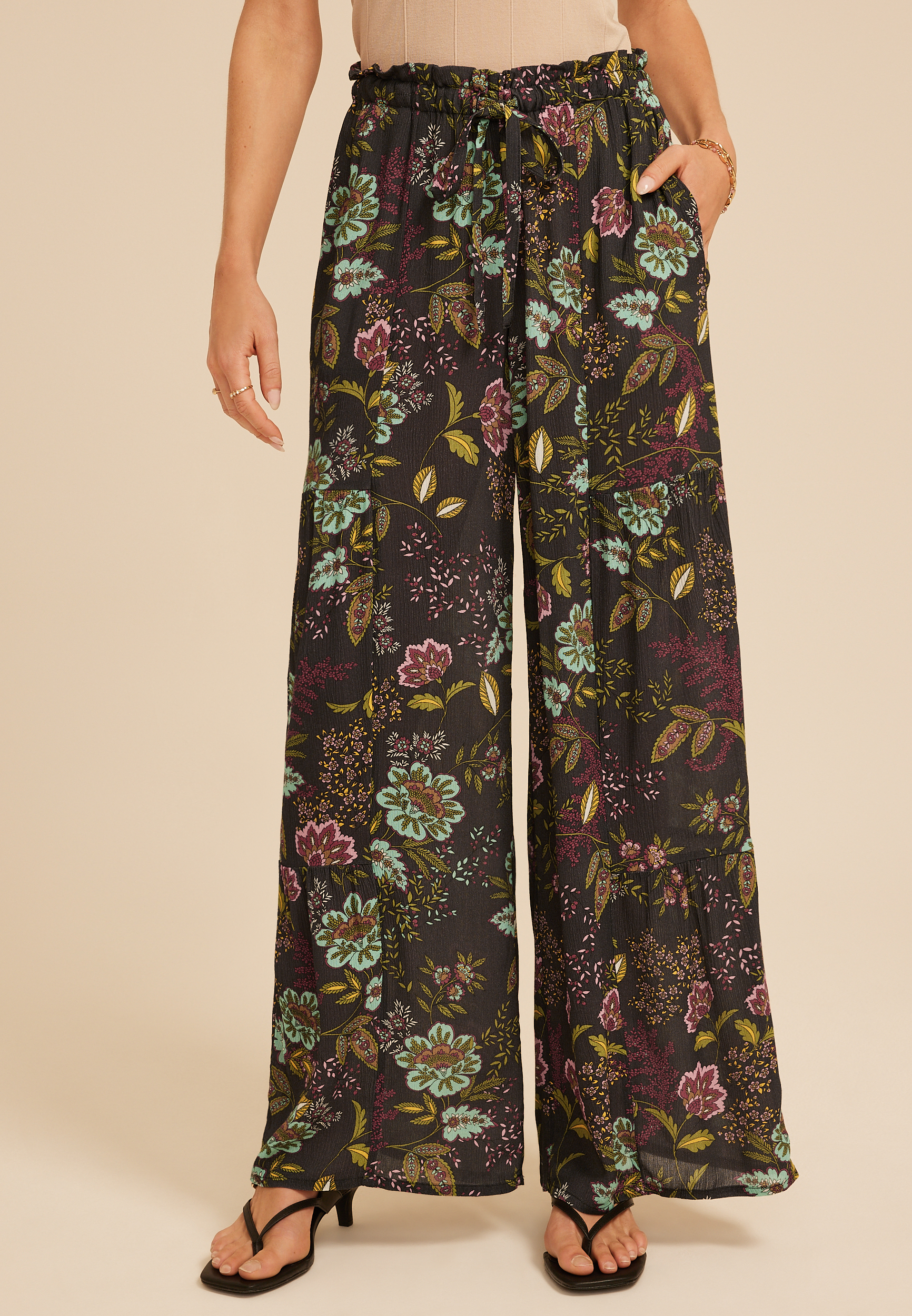 Printed Palazzo High Rise Pant