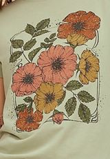 Vintage Floral Classic Fit Graphic Tee, SWAMP, small