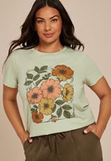 Plus Size Vintage Floral Classic Fit Graphic Tee, SWAMP, small