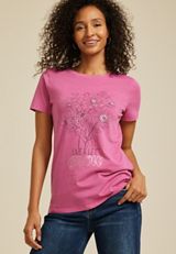 Live And Let Grow Floral Classic Fit Graphic Tee, C6737, small