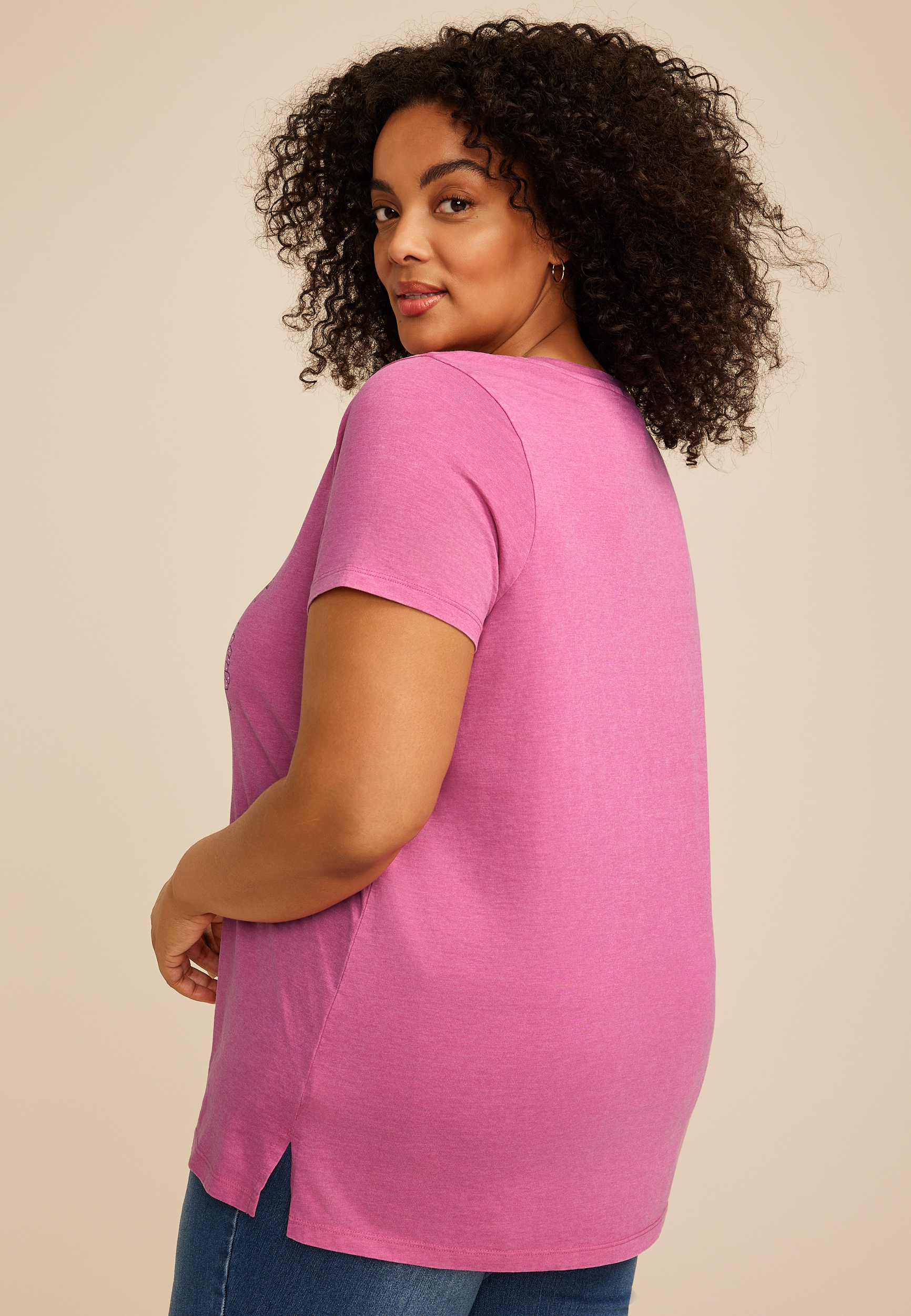 Plus Size Live And Let Grow Floral Classic Fit Graphic Tee, C6737, large